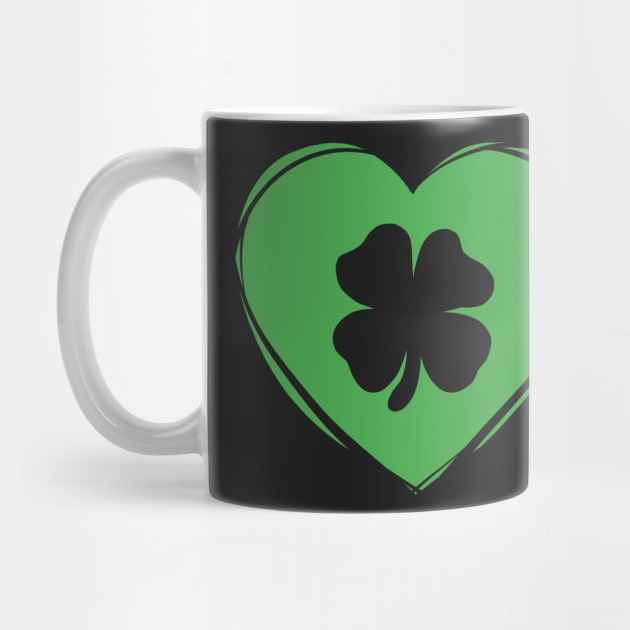 St Patrick’s Day Green Heart Four Leaf Clover by SubtleSplit